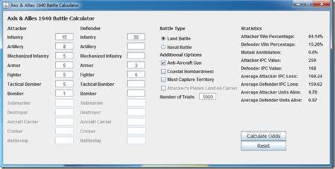 axis and allies battle calculator